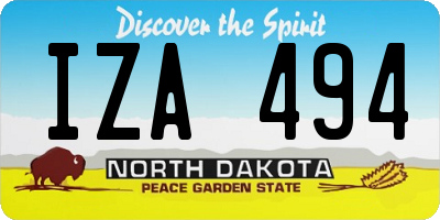 ND license plate IZA494