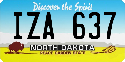 ND license plate IZA637