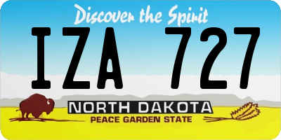 ND license plate IZA727