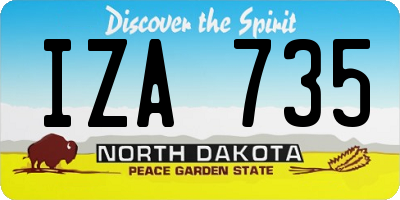 ND license plate IZA735