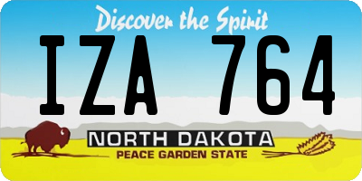 ND license plate IZA764