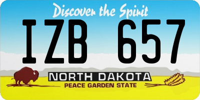ND license plate IZB657