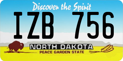 ND license plate IZB756