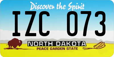 ND license plate IZC073