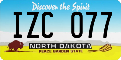 ND license plate IZC077