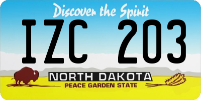 ND license plate IZC203