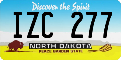 ND license plate IZC277