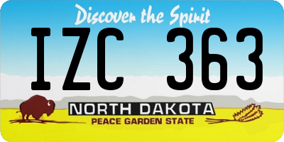 ND license plate IZC363