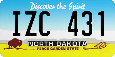 ND license plate IZC431