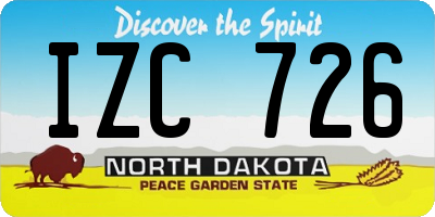 ND license plate IZC726