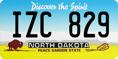ND license plate IZC829