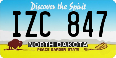 ND license plate IZC847