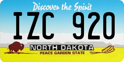 ND license plate IZC920