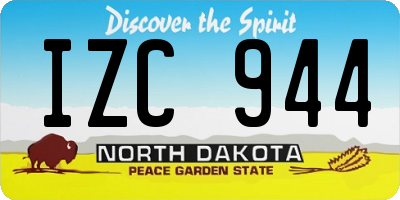 ND license plate IZC944