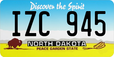 ND license plate IZC945