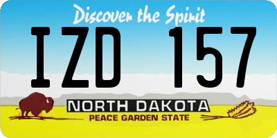 ND license plate IZD157