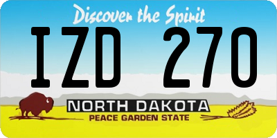 ND license plate IZD270