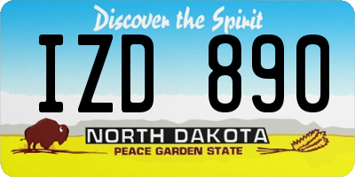ND license plate IZD890