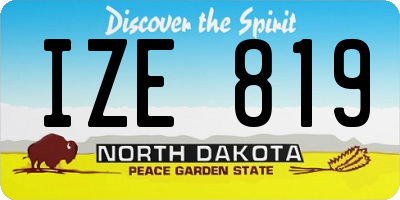 ND license plate IZE819
