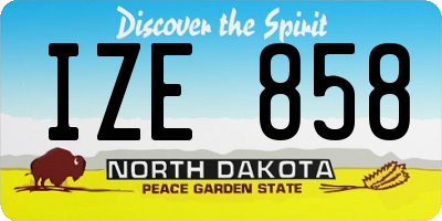 ND license plate IZE858