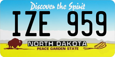 ND license plate IZE959
