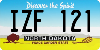 ND license plate IZF121