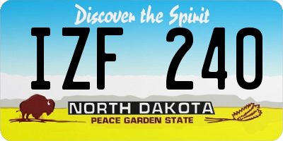 ND license plate IZF240