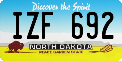 ND license plate IZF692