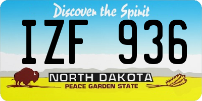 ND license plate IZF936