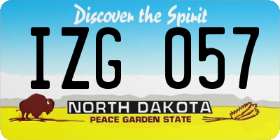 ND license plate IZG057