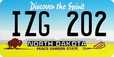 ND license plate IZG202