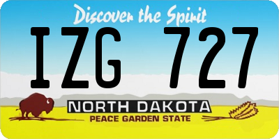 ND license plate IZG727