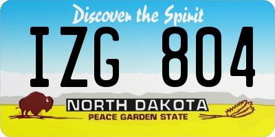 ND license plate IZG804