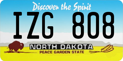 ND license plate IZG808