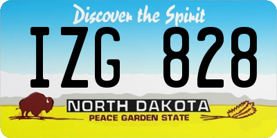 ND license plate IZG828