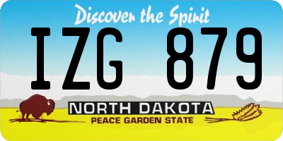 ND license plate IZG879