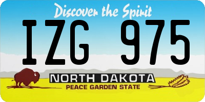 ND license plate IZG975