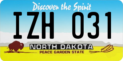 ND license plate IZH031