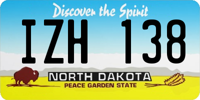 ND license plate IZH138