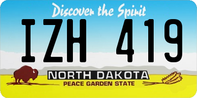 ND license plate IZH419