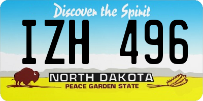 ND license plate IZH496