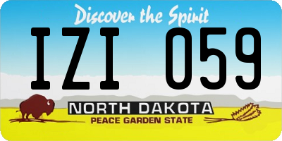 ND license plate IZI059