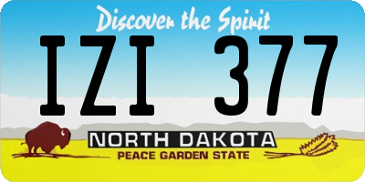 ND license plate IZI377