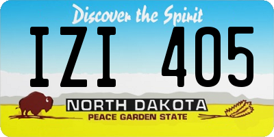 ND license plate IZI405
