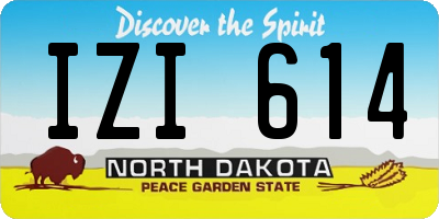ND license plate IZI614