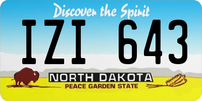 ND license plate IZI643