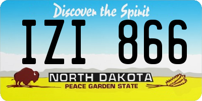 ND license plate IZI866