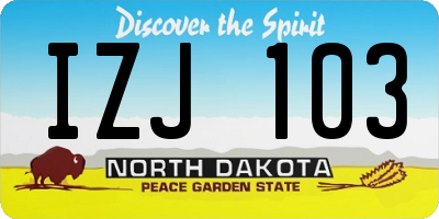 ND license plate IZJ103