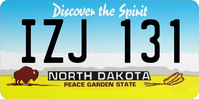 ND license plate IZJ131