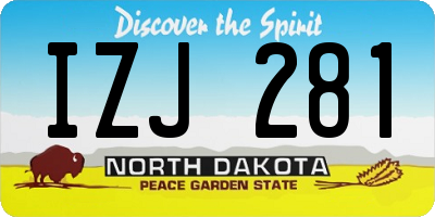 ND license plate IZJ281